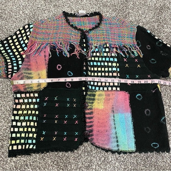 Sandy Starkman Vintage Silk Blend‎ Colorful Button Down Sweater Women’s Large - Picture 5 of 6